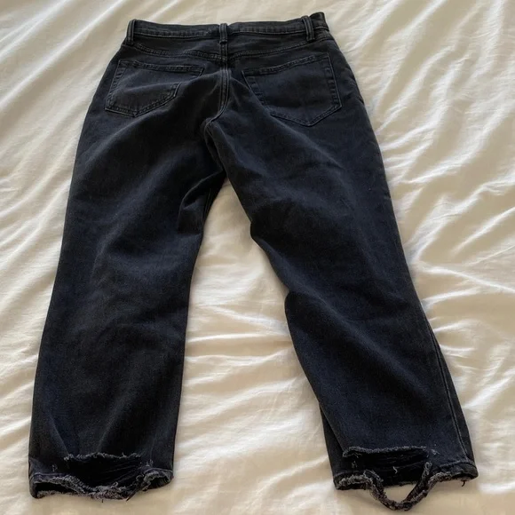 Abercrombie & Fitch Curve Love Black Ankle Straight High Rise Jeans - Size 4S - Picture 5 of 5